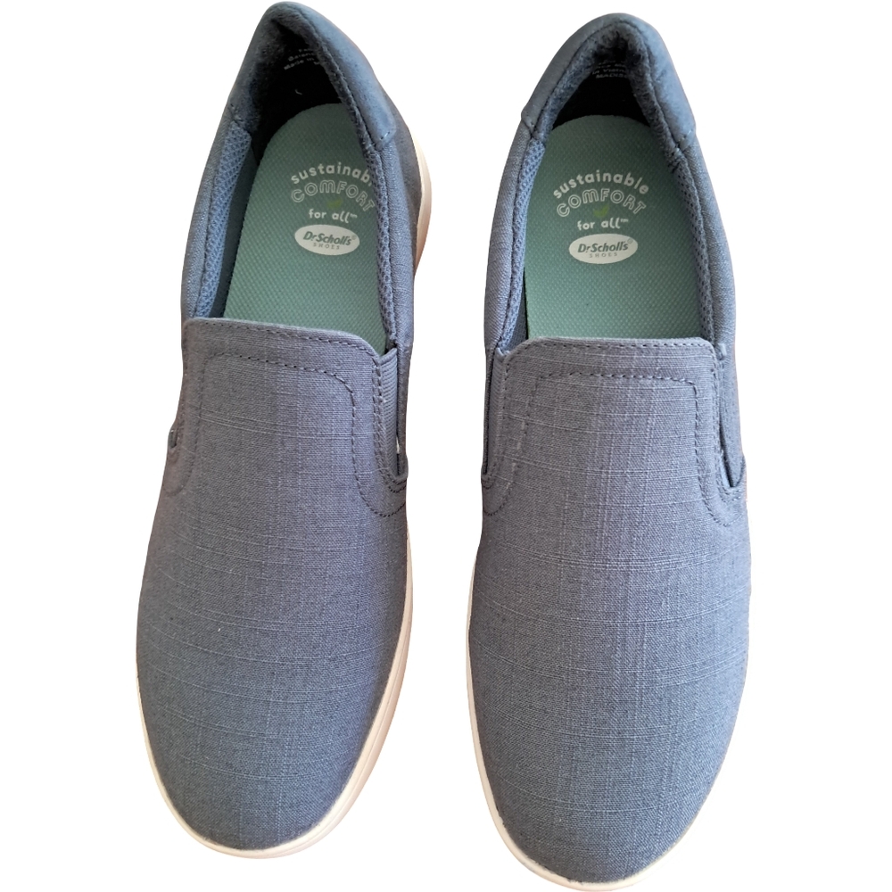 Dr. Scholl's Women's Madison Slip On Shoes Blue Linen Size 7.5 M New Tiny Defect - Picture 4 of 13